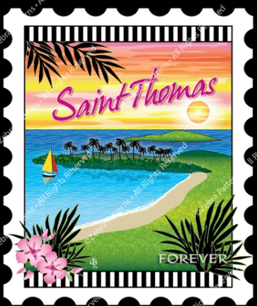 St. Thomas Get Away Stamp Mini Panel 861934811717