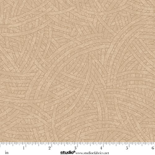 Tangled Cotton Fabric - Cafe au Lait (Studio E) E-TANGLED-8866-39
