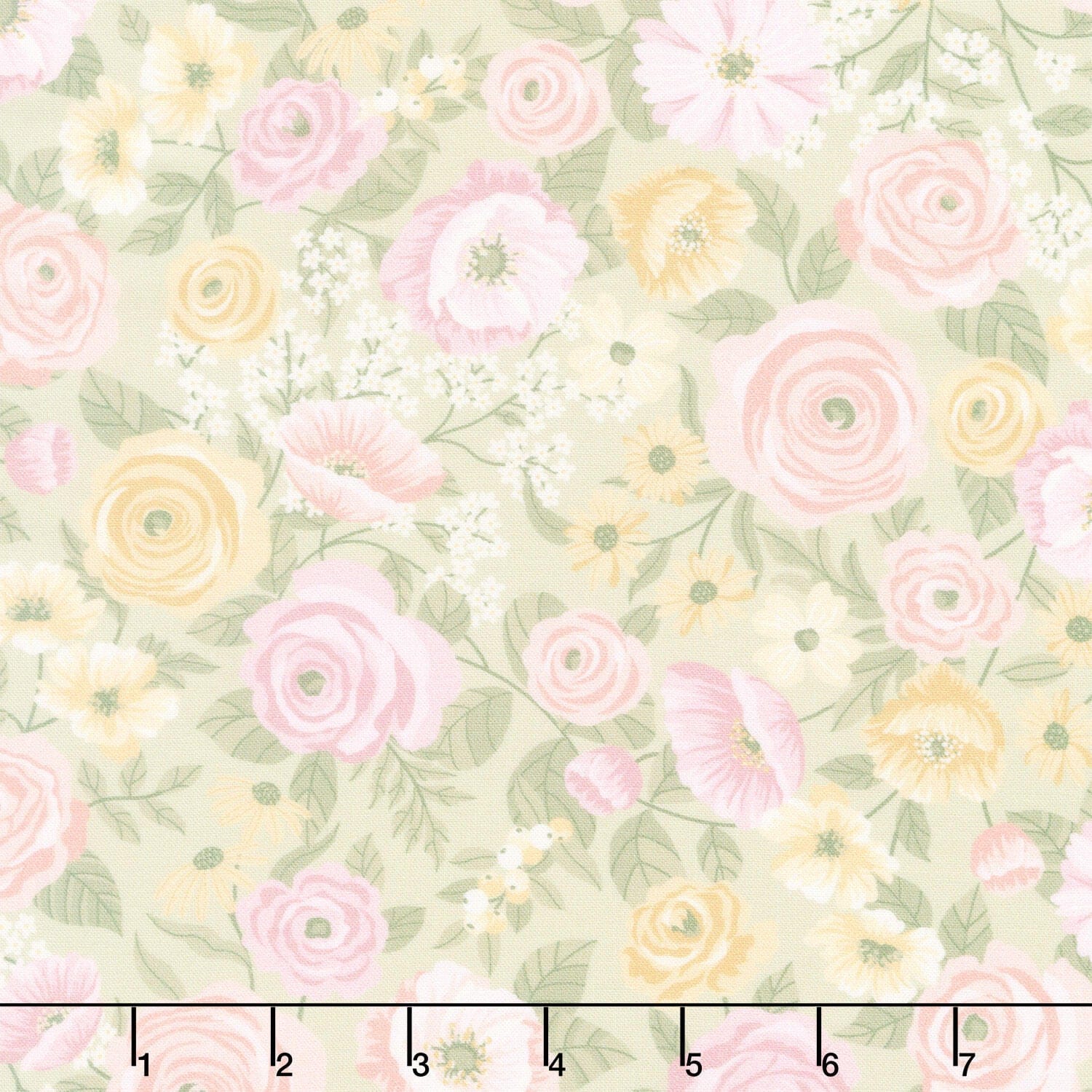 Tangled Cotton Fabric - Celadon (Studio E) E-TANGLED-8866-16
