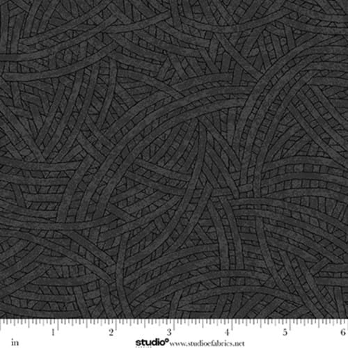 Tangled Cotton Fabric - Dark Charcoal (Studio E) E-TANGLED-8866-99