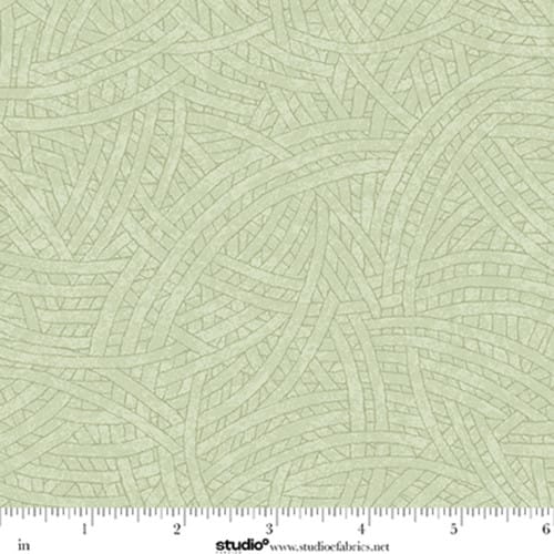 Tangled Cotton Fabric - Lichen Green (Studio E) E-TANGLED-8866-61