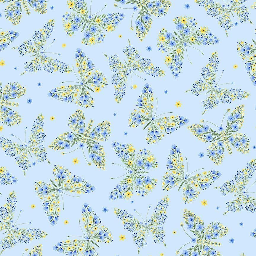 Bee & Bee Kind -  Floral Butterflies Sky BUG-CD3266SKY