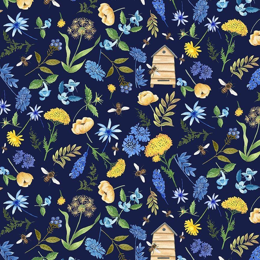 Bee & Bee Kind -  Tossed Small Floral FLEUR-CD3259NVY