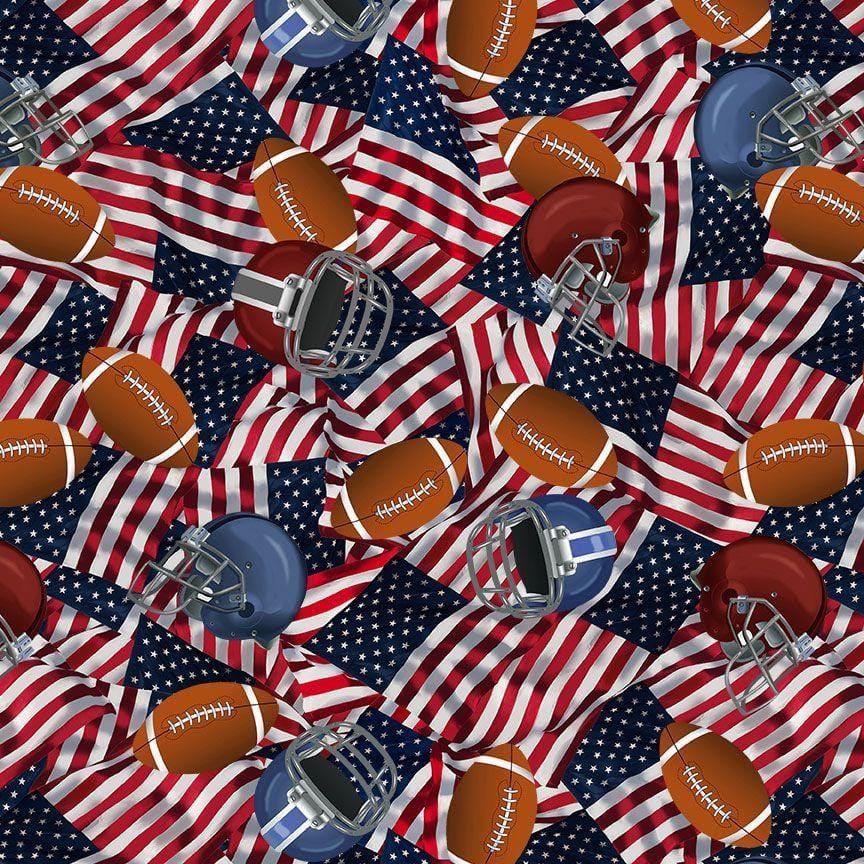 Game Day - Football Helmets and USA Flags CD2089-MULTI