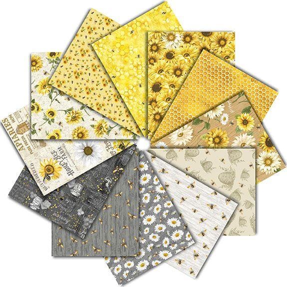 Timeless Treasures Home Is Where My Honey Is Cute Flying Bee Fabric