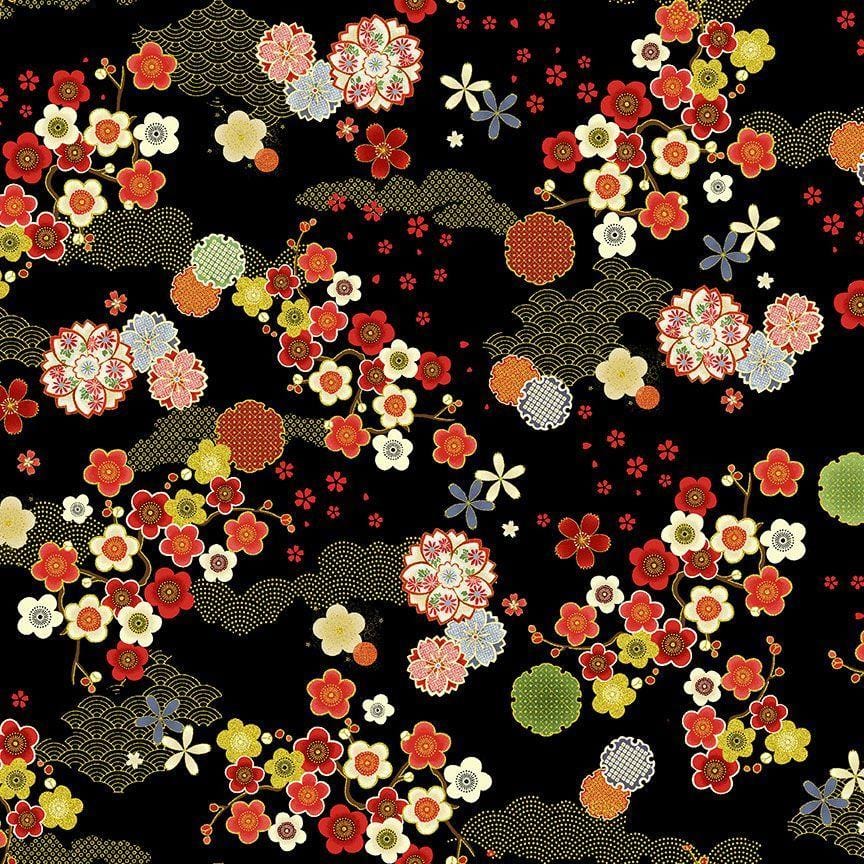 Lotus Garden - Geo Asian Floral CM3665-BLACK