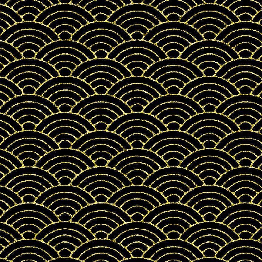 Lotus Garden - Seigaiha Black CM3670-BLACK