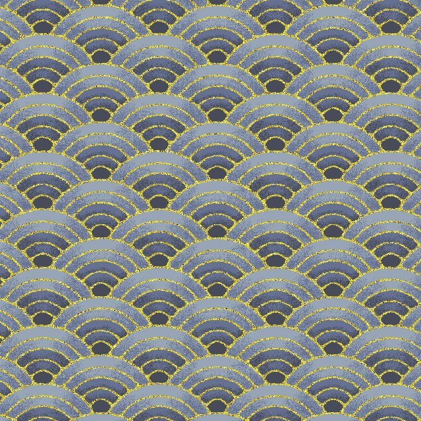 Lotus Garden - Seigaiha Grey CM3670-GREY