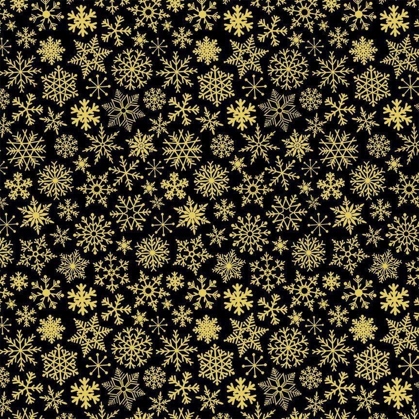 O Holy Night - Holy Night Snowflakes Black - 2yd Cut 150036