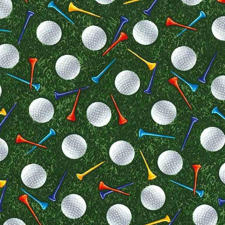 Tee Time - Golf Balls and Tees on Grass C8030-GREEN