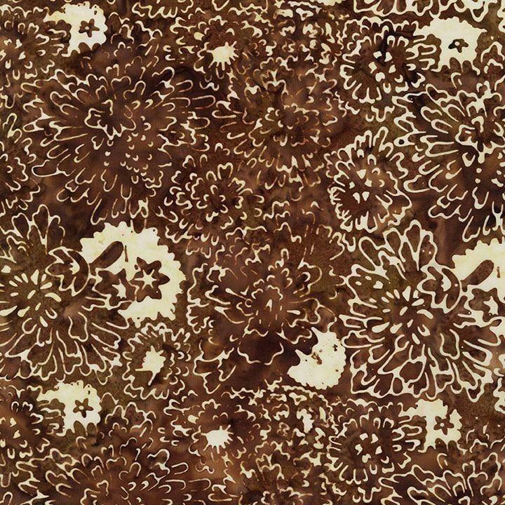 Tonga Apple Basket - Marble Painted Floral Brown B3322-COCOA