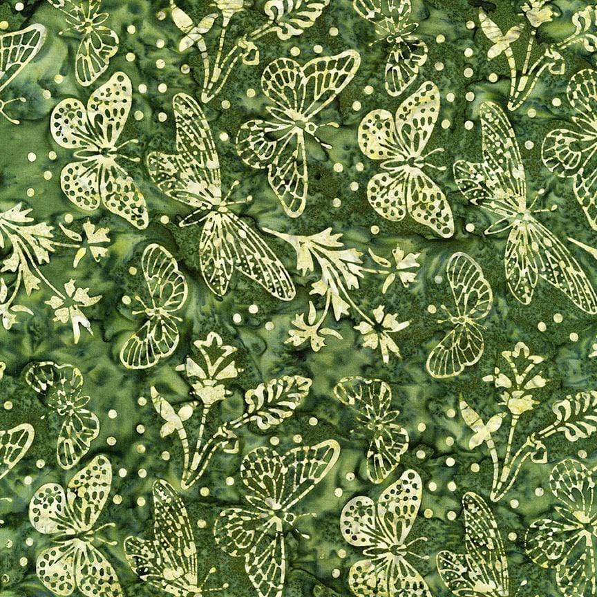 Tonga Rose Petal - Butterflies and Milkweed Leaf B2308-LEAF