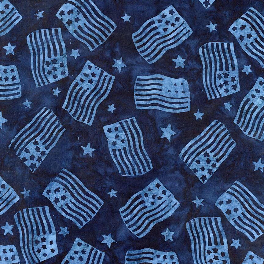 Tonga USA - Tossed USA Flags Blue B3426-BRAVE