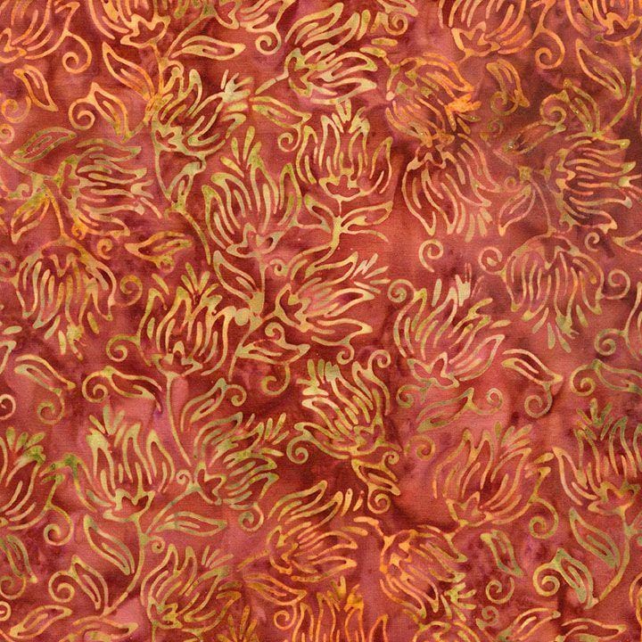 Tonga Windsong - Garden Florals Rust B1952-RUST