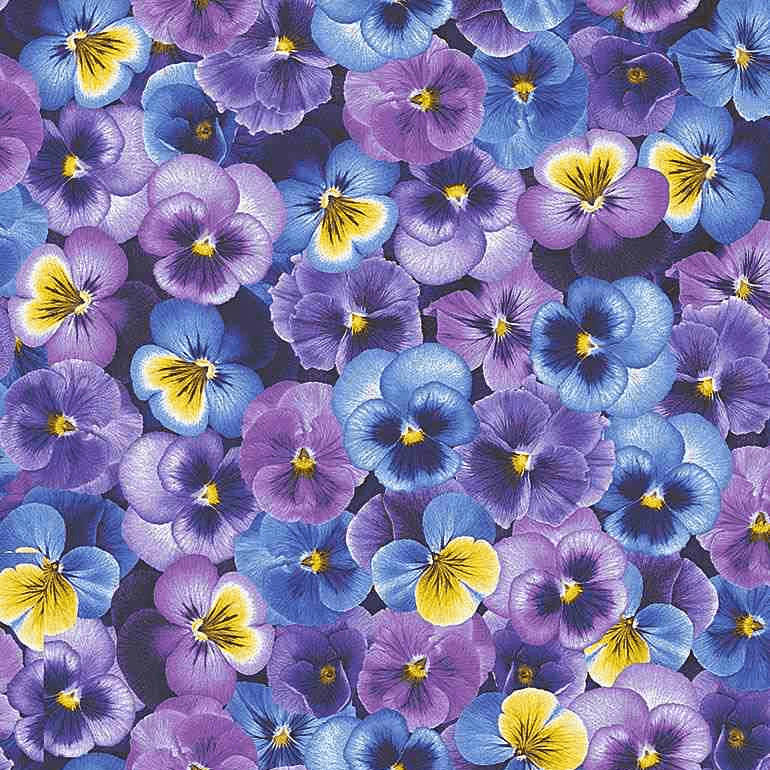 Wildflower - Packed Pansies Purple C7722-PURPLE