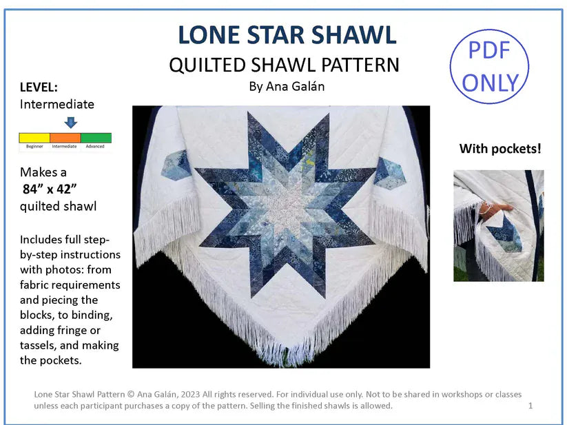 Lone Star Shawl Quilt Pattern LONESTARSHL-PAT