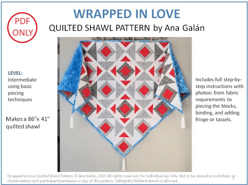 Wrapped in Love Shawl Quilt Pattern WRPDNLVE-PAT