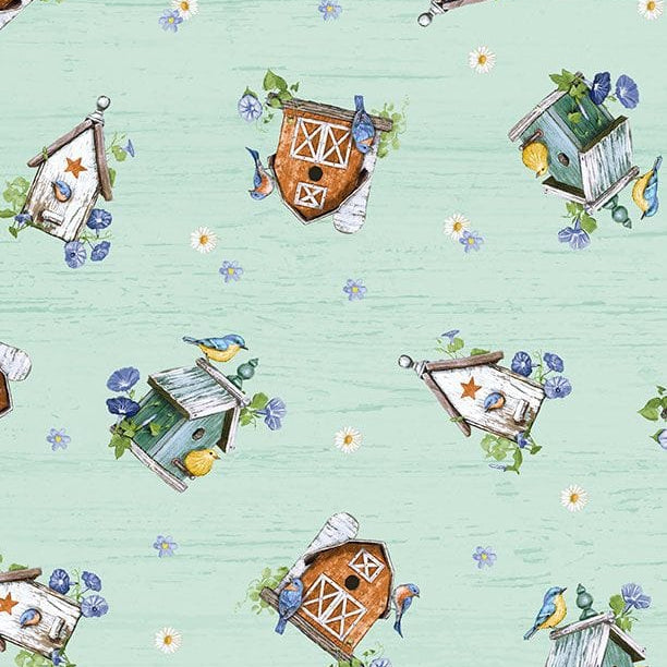 Birdhouses Teal - Family Farmstead 3008-96493-713