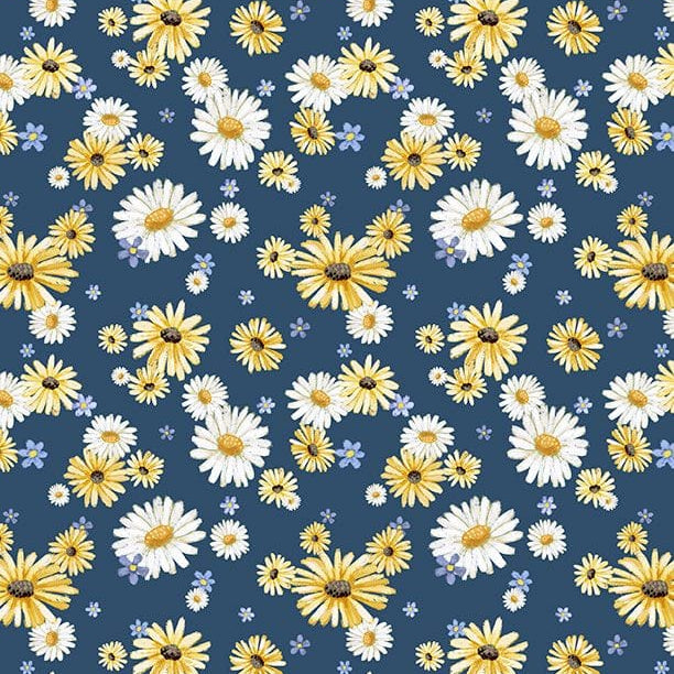 Daisies Allover Blue - Family Farmstead 3008-96494-415
