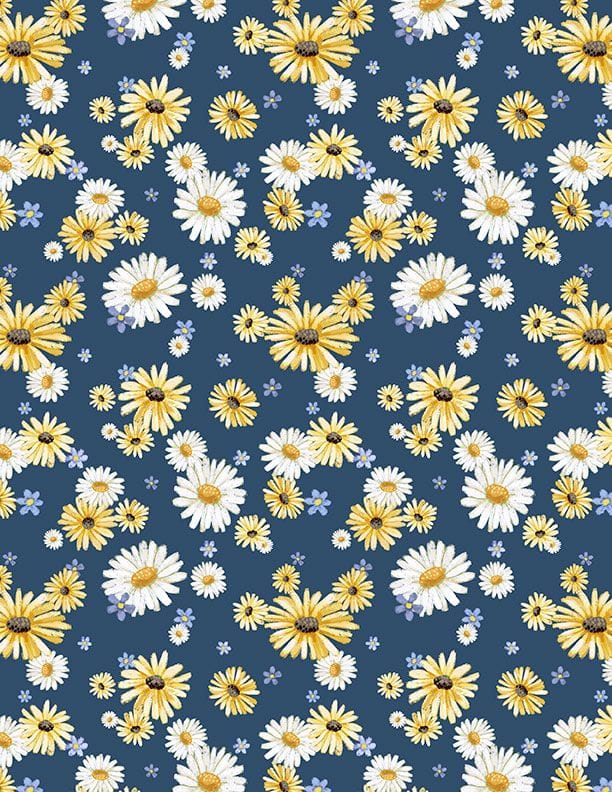 Daisies Allover Blue - Family Farmstead 3008-96494-415