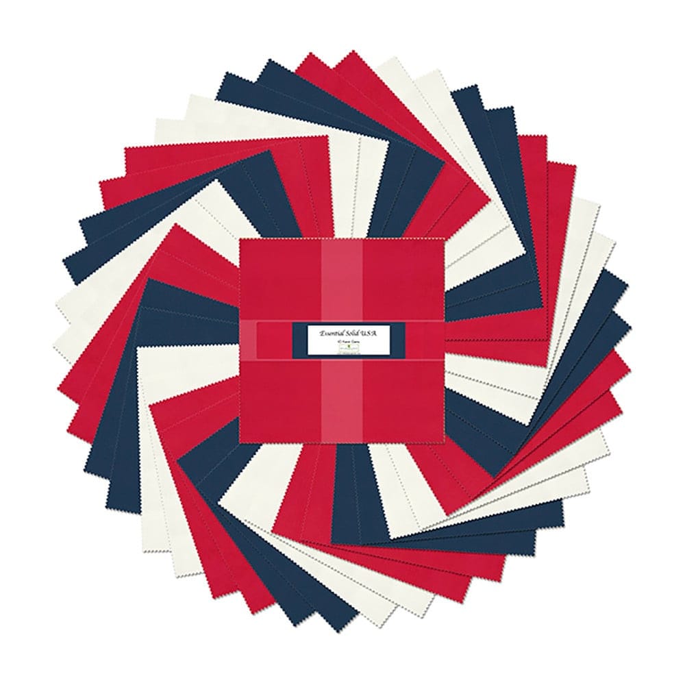 Red White Blue Layer Cake - Essential Solid U.S.A 515-18-515