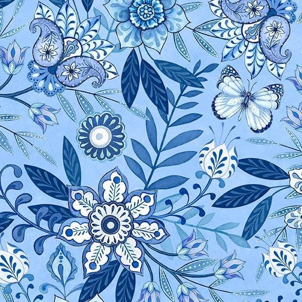 Blooming Blue - Large Floral All Over Blue 3017-27689-440