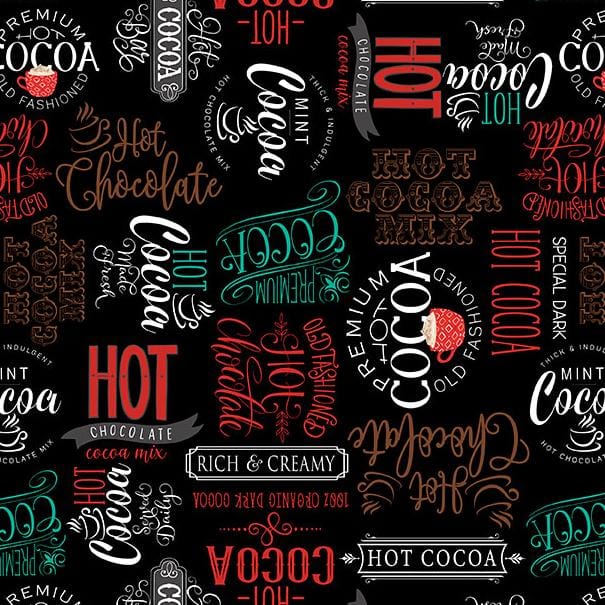 Cocoa Sweet - Hot Cocoa Words Toss Black 3017-27675-917