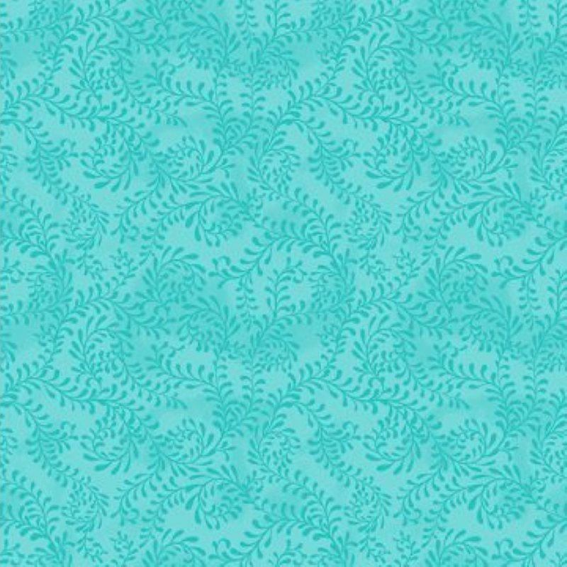 Essentials Swirling Leaves 108 inch - Turquoise 3062-4427-447