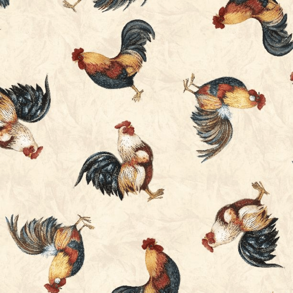Garden Gate Roosters - Chicken All Over Cream 3023-39813-193