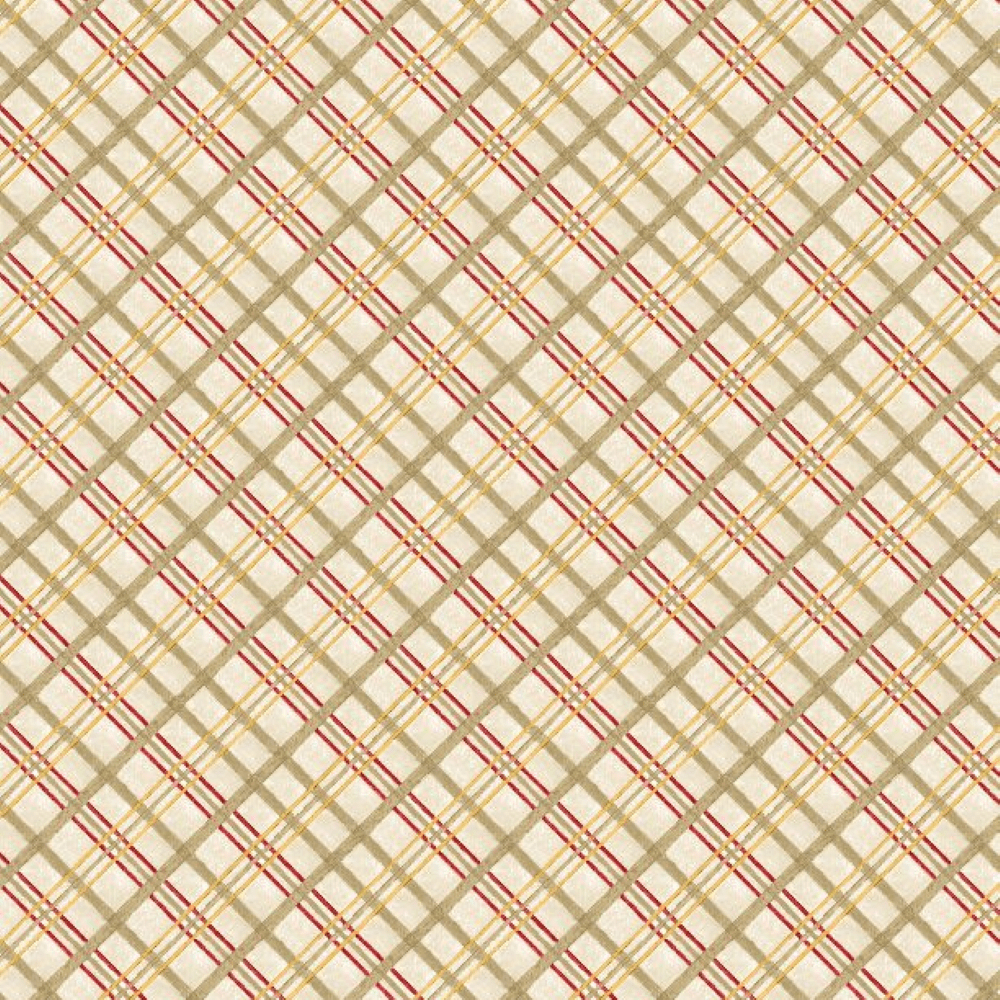 Garden Gate Roosters - Diagonal Plaid Cream 3023-39816-135