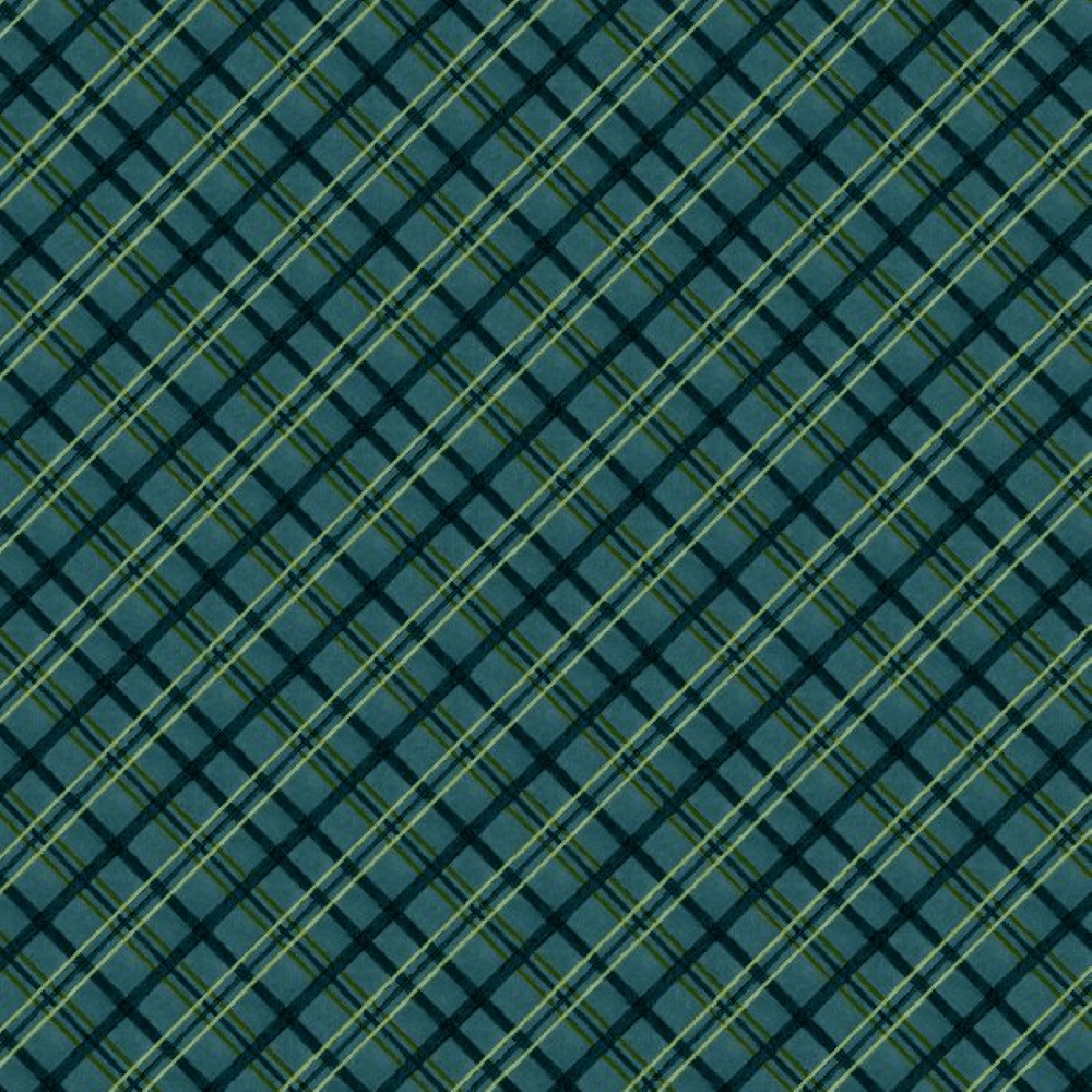 Garden Gate Roosters - Diagonal Plaid Teal 3023-39816-477