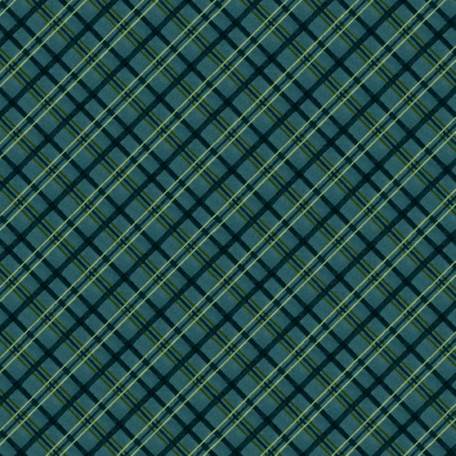 Garden Gate Roosters - Diagonal Plaid Teal 3023-39816-477