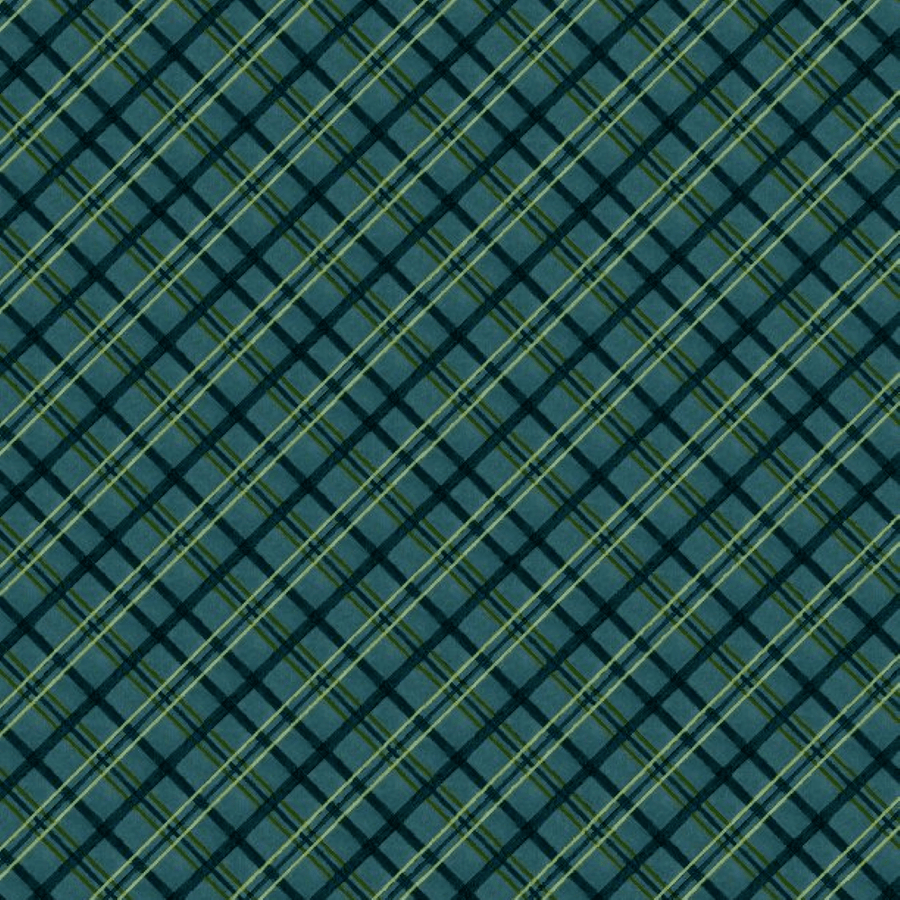 Garden Gate Roosters - Diagonal Plaid Teal 3023-39816-477