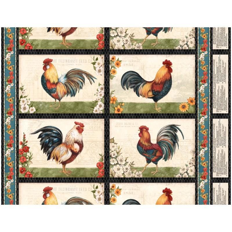 Garden Gate Roosters - Placemat Panel Multi 3023-39810-194