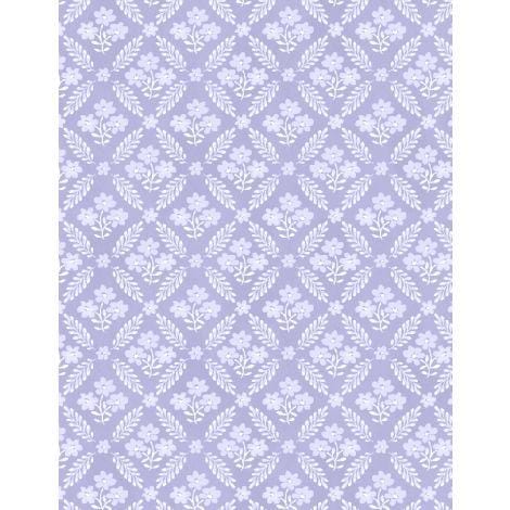 Morning Blooms - Floral Grid Purple Tonal 1077-89275-661