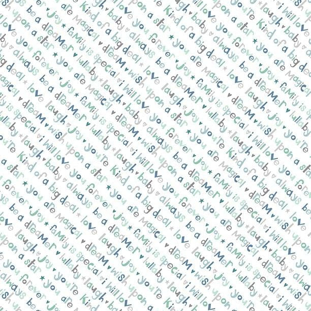 Safari Lullaby - Diagonal Words White 3060-36266-174