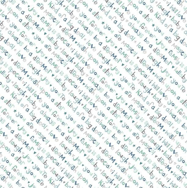 Safari Lullaby - Diagonal Words White 3060-36266-174