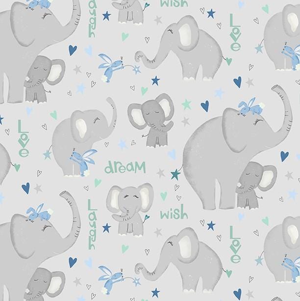 Safari Lullaby - Elephant All Over Gray 3060-36263-994