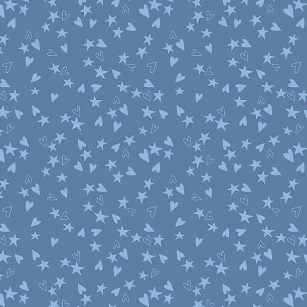 Safari Lullaby - Heart & Stars Blue 3060-36267-444