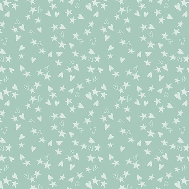 Safari Lullaby - Heart & Stars Green 3060-36267-777
