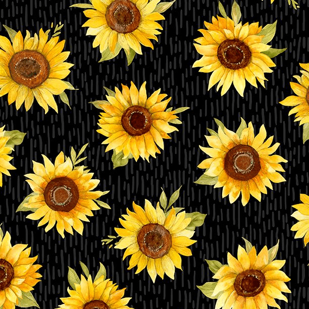 Sunflower Splendor - Sunflower Toss Black 3023-83328-952