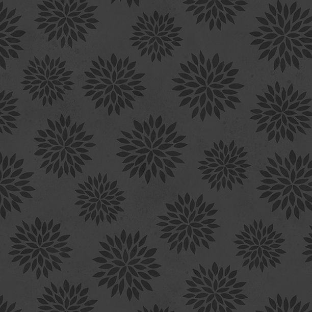 Sunflower Splendor - Tonal Flowers Black 3023-83333-999