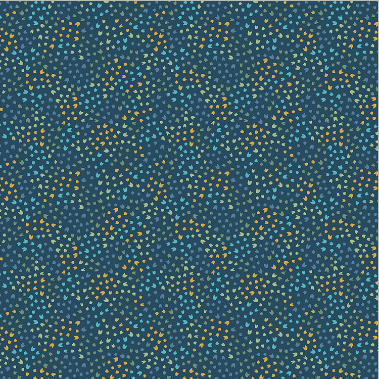 Clover & Dot - Scattered Petals Dark Blue 53866-2