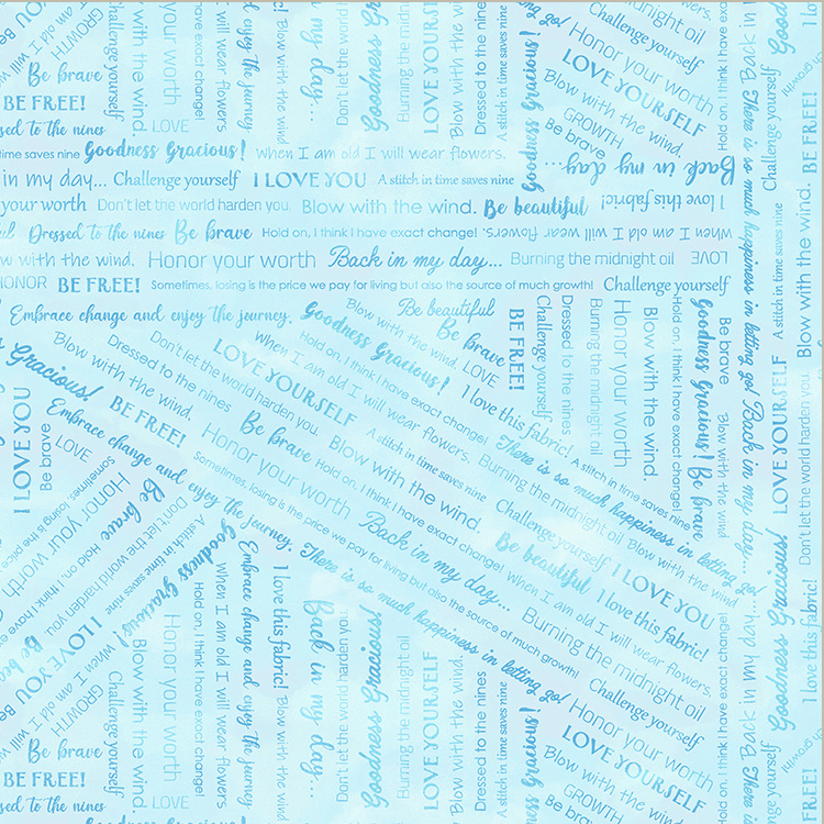 Goodness Gracious - Collaged Phrases Pale Blue 53917-21