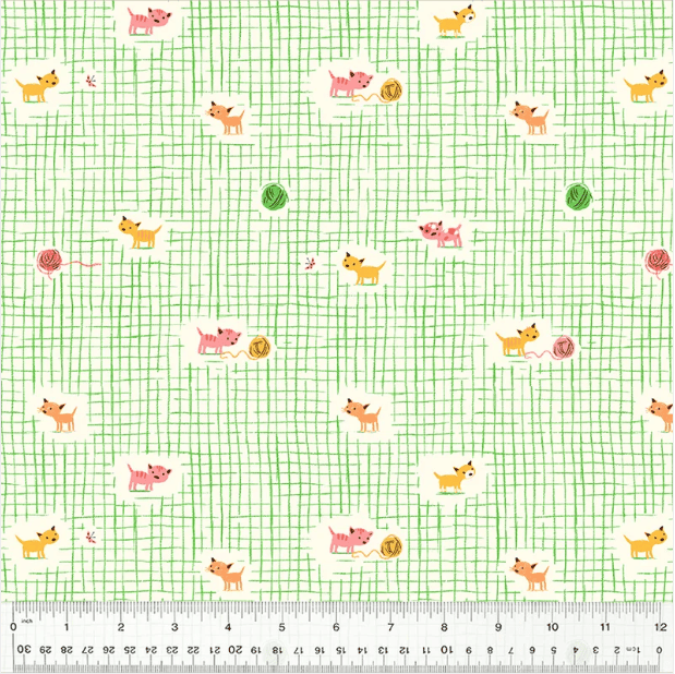 Studio Edit - Kitten Plaid Green 40929D-2Green
