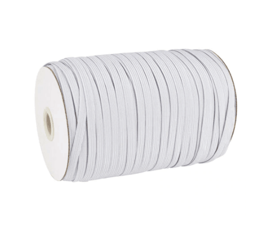 1/4" Flat Elastic - White Alibaba 