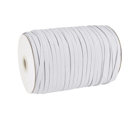 1/4" Flat Elastic - White Alibaba 