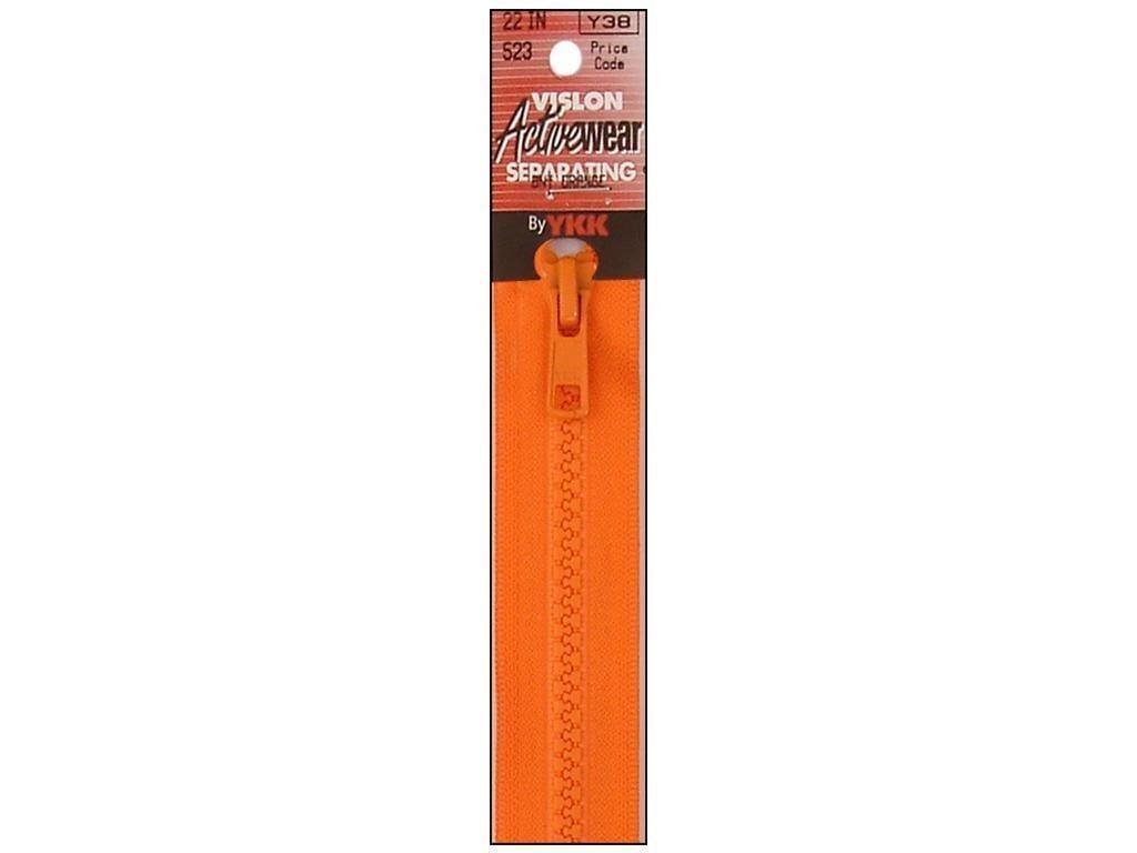 22 Inch Separating Zipper -  Burnt Orange BREWER 