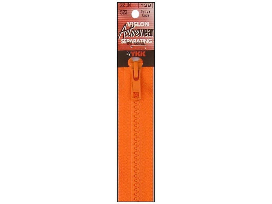 22 Inch Separating Zipper -  Burnt Orange BREWER 