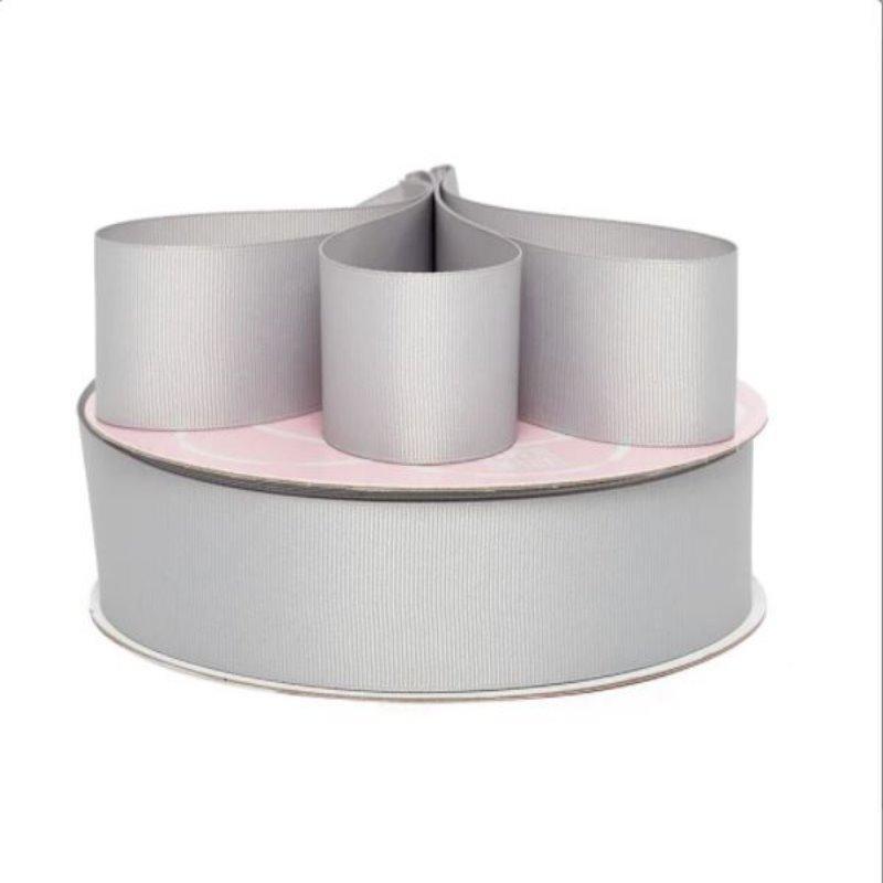 7/8" Silver Grossgrain Ribbon Paper Mart 